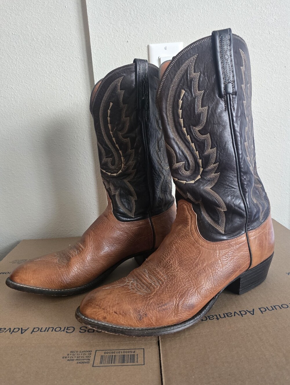 Lucchese Cowboy Boots Men's 12 D 2000 Series Bullhide Brown